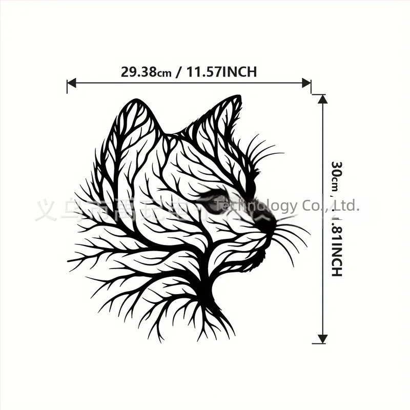Decorațiune de perete din fier cu animale pentru casă și grădină – siluetă tridimensională din metal, marca Yuxuan