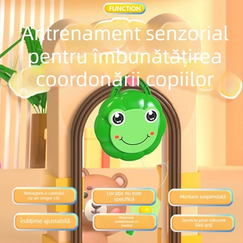 Dispozitiv suspendat de antrenament ping-pong pentru copii – interior, interactiv, pentru integrare senzorială, material PP, CE EN71 certificat, corecție a viziunii și coordonare mâna-ochi