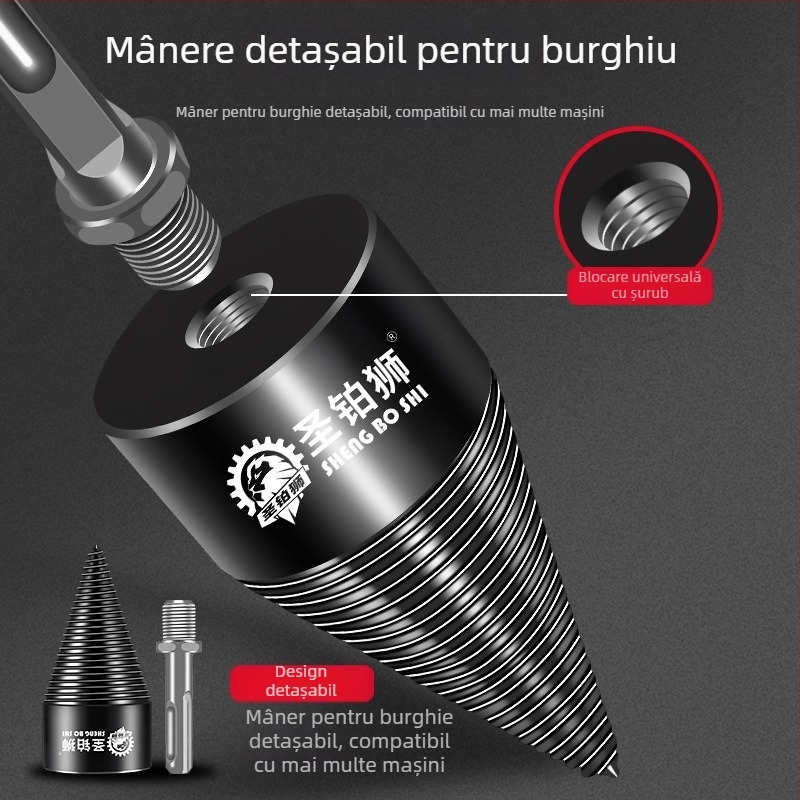 Unealtă electrică pentru despărțirea lemnului, uz casnic — despărțitor de lemn cu burghiu, pentru tăiere în loturi, marca Holy Platinum Lion