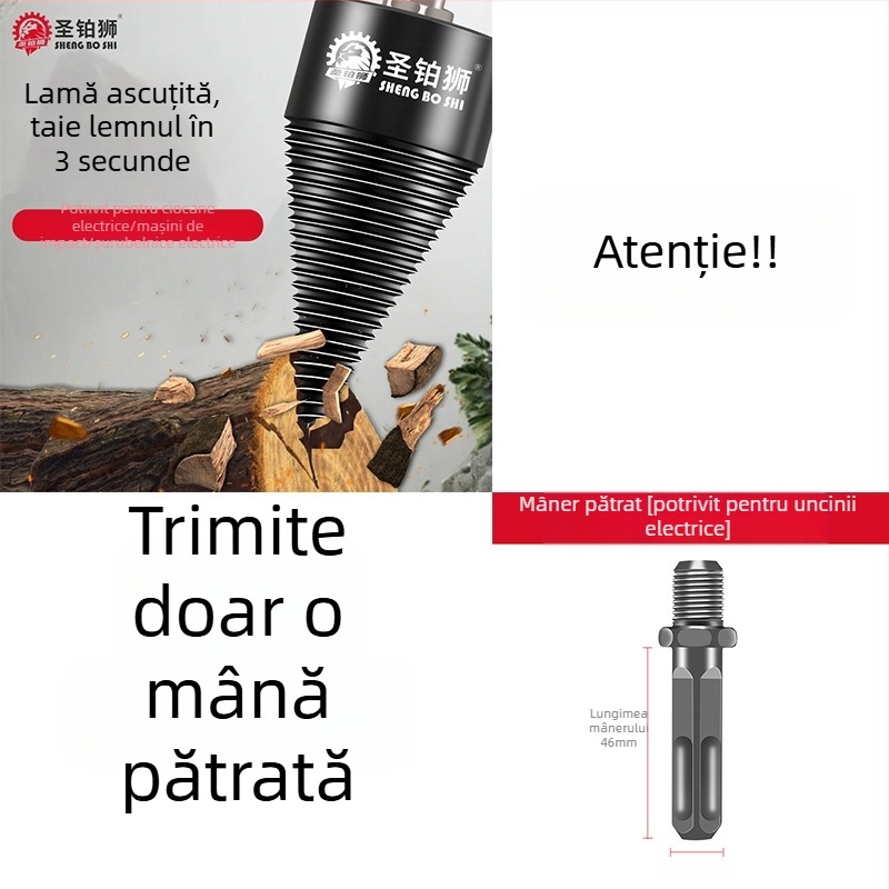 Unealtă electrică pentru despărțirea lemnului, uz casnic — despărțitor de lemn cu burghiu, pentru tăiere în loturi, marca Holy Platinum Lion