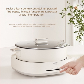 Oală electrică despărțită, 1500W, capacitate peste 6L, vas interior antiaderent, multifuncțională: aburi, sotare, prăjire, fierbere, gătire înăbuire; protecție împotriva uscării