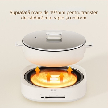Oală electrică despărțită, 1500W, capacitate peste 6L, vas interior antiaderent, multifuncțională: aburi, sotare, prăjire, fierbere, gătire înăbuire; protecție împotriva uscării