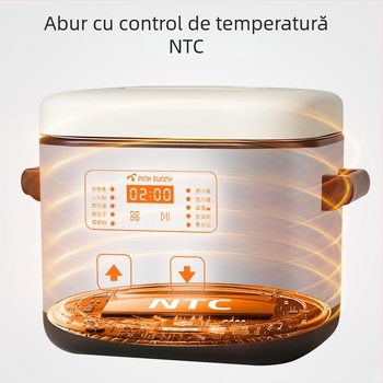 Oală electrică pentru hot pot cu design rabatabil, 800W, capacitate 2-3 L, 1-2 porții, control prin atingere, funcții: aburire, fierbere, prăjire, sotare