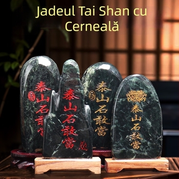Ornament din jad cu gravură Taishan Gangdang — stil Chinezesc, nu este destinat cadourilor, decor de birou