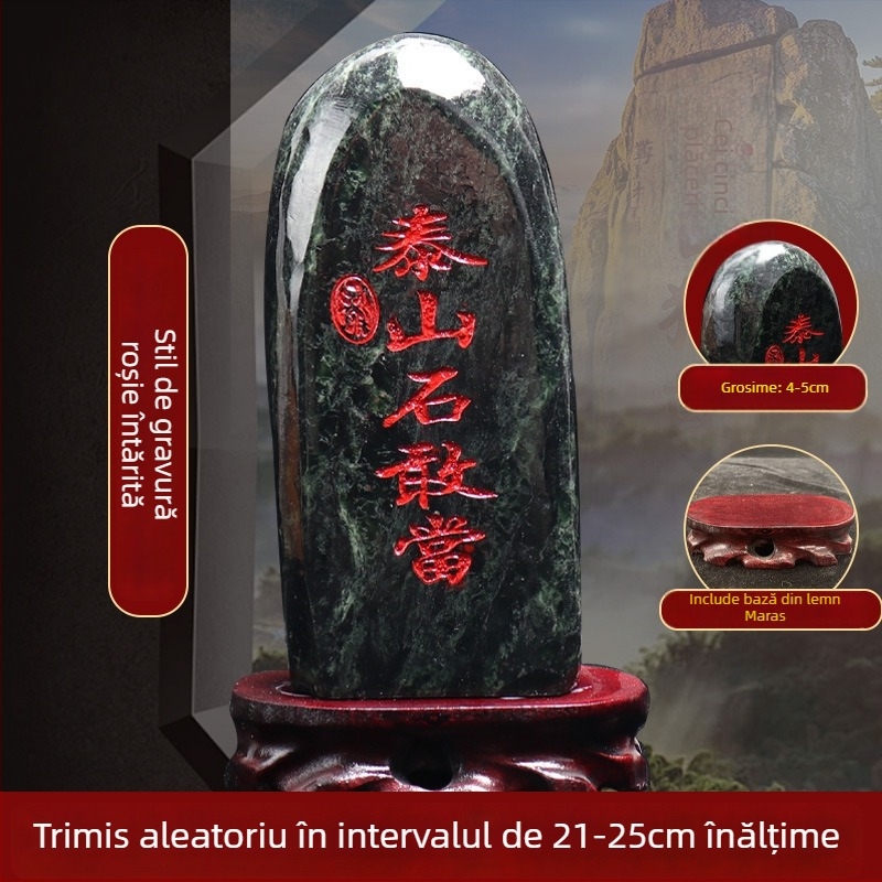 Ornament din jad cu gravură Taishan Gangdang — stil Chinezesc, nu este destinat cadourilor, decor de birou