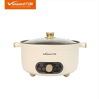 Oală electrică cu capacitate mare, vas Yin-Yang cu două arome, control de temperatură împărțit, interior antiaderent, 1350-2000W, pentru 5-6 persoane