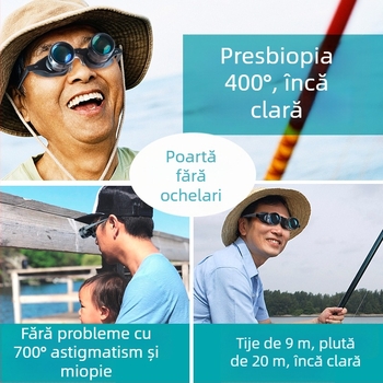 Binoclu de pescuit cu telescop, montat pe cap, 3x mărire, model 20356, pentru observarea plutelor