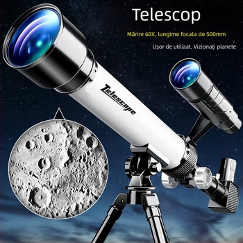 Telescope școlar pentru copii - plastica, DIY, non-electric, educațional de fizică, pentru vârsta 7-14 ani