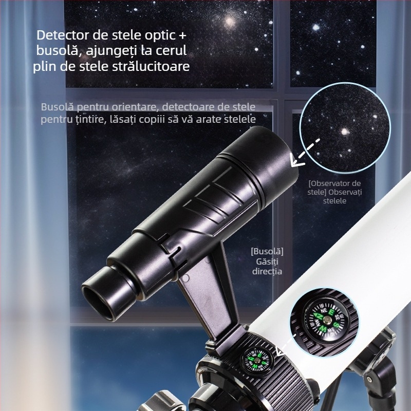 Telescope școlar pentru copii - plastica, DIY, non-electric, educațional de fizică, pentru vârsta 7-14 ani