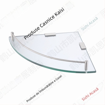 BGS2101A Suport triunghiular din sticlă din oțel inoxidabil 304, finisaj cromat, sarcină 15–20 kg, 1 nivel, baie