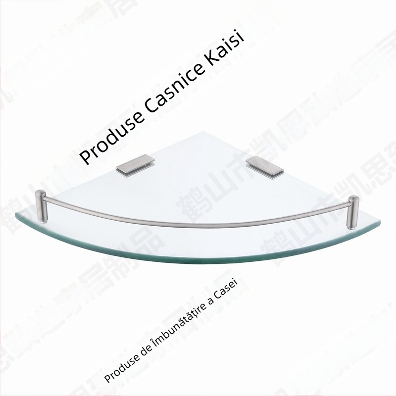 BGS2101A Suport triunghiular din sticlă din oțel inoxidabil 304, finisaj cromat, sarcină 15–20 kg, 1 nivel, baie