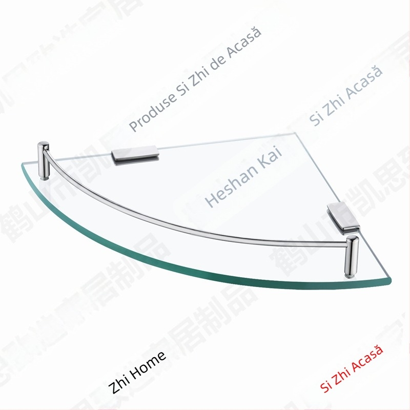 BGS2101A Suport triunghiular din sticlă din oțel inoxidabil 304, finisaj cromat, sarcină 15–20 kg, 1 nivel, baie