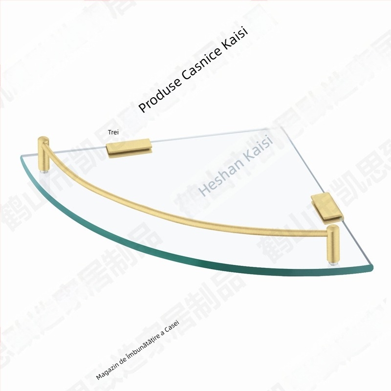 BGS2101A Suport triunghiular din sticlă din oțel inoxidabil 304, finisaj cromat, sarcină 15–20 kg, 1 nivel, baie