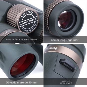 Binoclu 10×50 ED, înaltă definiție, viziune nocturnă în condiții de iluminare redusă, destinat concertelor/concursurilor, etichetă privată licențiată