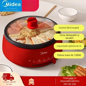 Oală electrică de gătit, capacitate 4–5 L, 1201–1500 W, vas interior din aliaj, control mecanic, 220 V