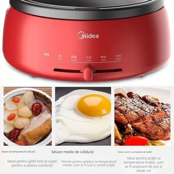 Oală electrică de gătit, capacitate 4–5 L, 1201–1500 W, vas interior din aliaj, control mecanic, 220 V