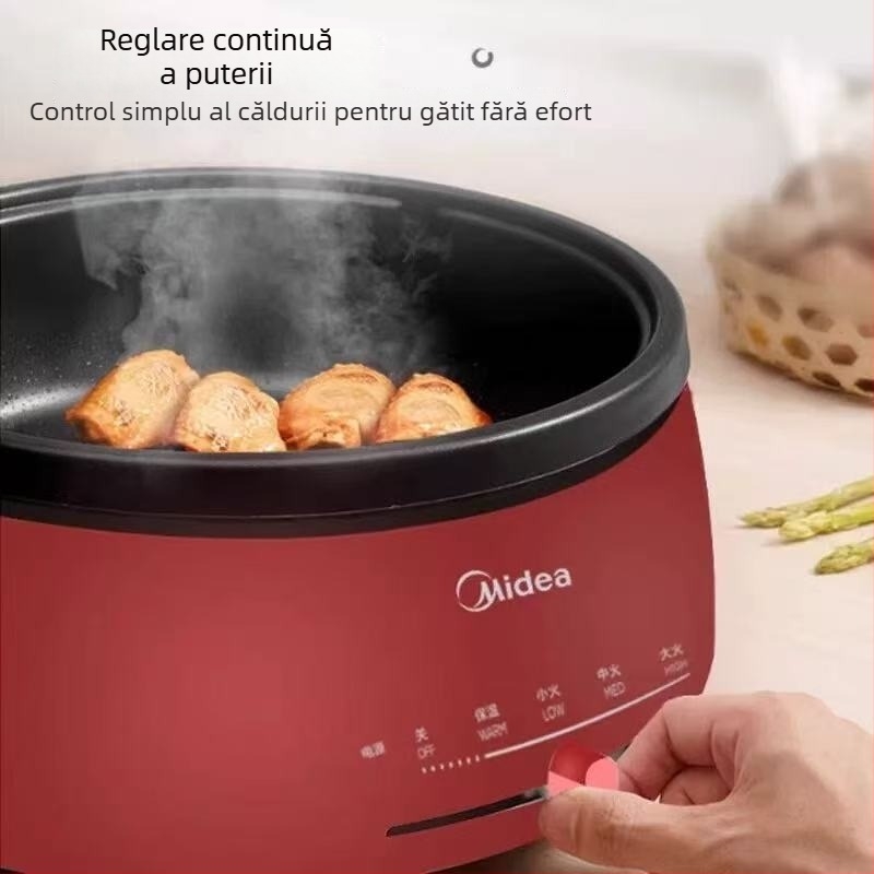 Oală electrică de gătit, capacitate 4–5 L, 1201–1500 W, vas interior din aliaj, control mecanic, 220 V