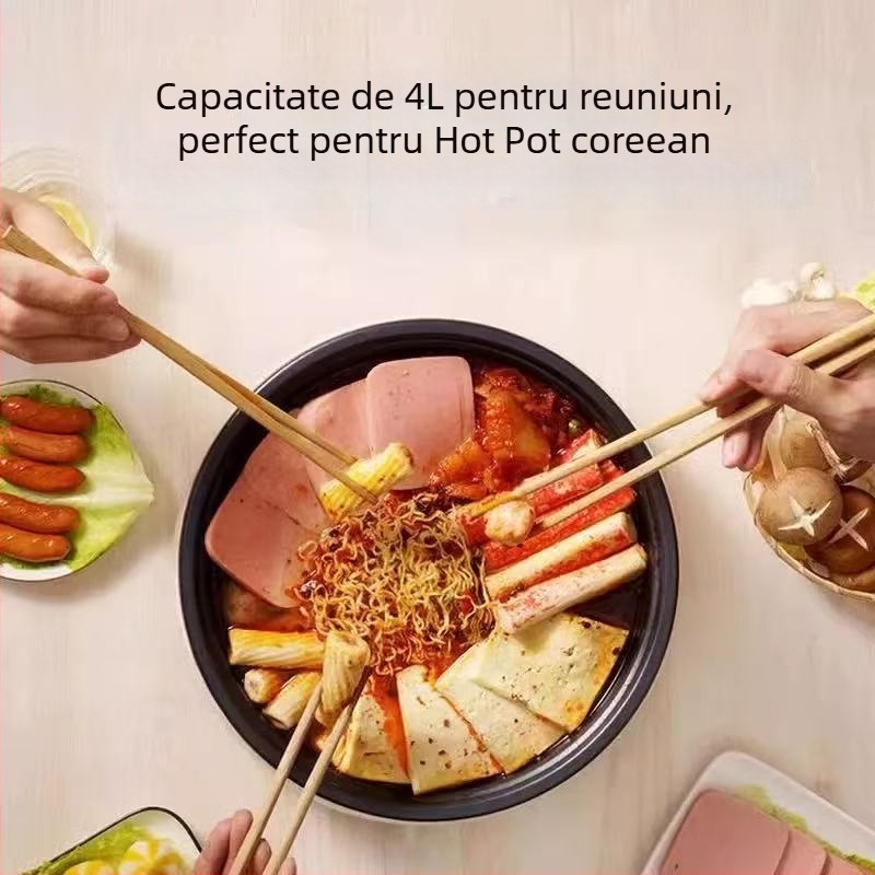 Oală electrică de gătit, capacitate 4–5 L, 1201–1500 W, vas interior din aliaj, control mecanic, 220 V