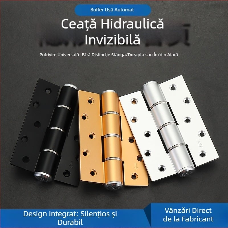 Balama hidraulică ascunsă pentru uși invizibile – închidere silențioasă, viteză de închidere reglabilă, aliaj de aluminiu, finisaj cu vopsea de pulverizare, model Adjustable Door Stopper, marcă Yalida