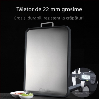 Xiehong 304 oțel inoxidabil placă de tăiat cu două fețe – antibacterian, rezistent la mucegai, multifuncțional pentru carne, fructe și frământarea aluatului