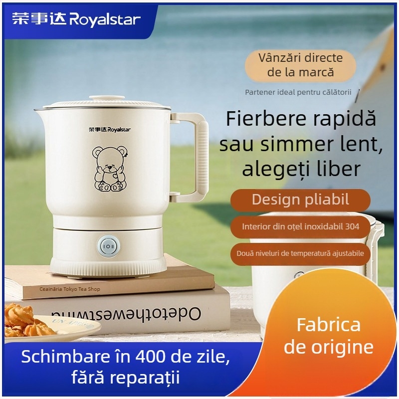 Oală electrică de gătit, compactă și portabilă, model DZG08M, capacitate până la 2 L, potrivită pentru 2–3 persoane, curățare ușoară, fără montaj