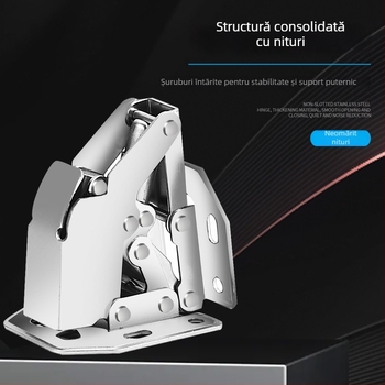 Bridge frog hinge, funcționare hidraulică silențioasă, montaj deschis, oțel laminat la rece, placare electroplatină