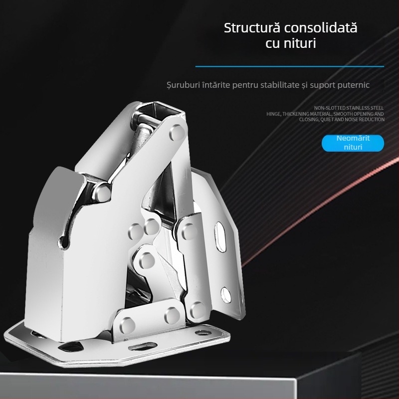 Bridge frog hinge, funcționare hidraulică silențioasă, montaj deschis, oțel laminat la rece, placare electroplatină