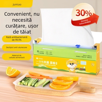 Plăcuță de tăiere de unică folosință pentru bucătărie – Ju Meow, plastic, antiderapant, antibacterian, portabil