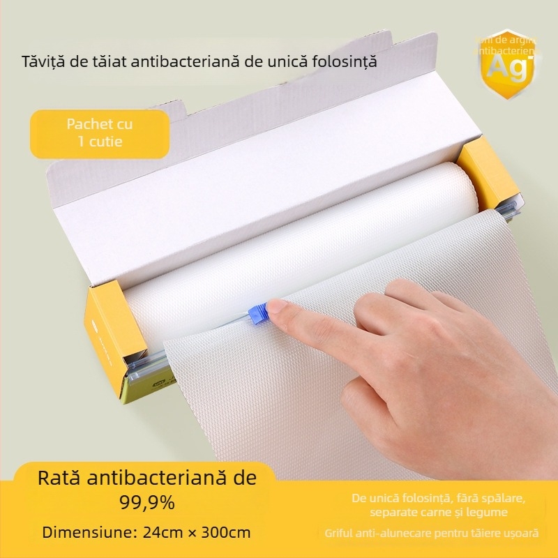 Plăcuță de tăiere de unică folosință pentru bucătărie – Ju Meow, plastic, antiderapant, antibacterian, portabil