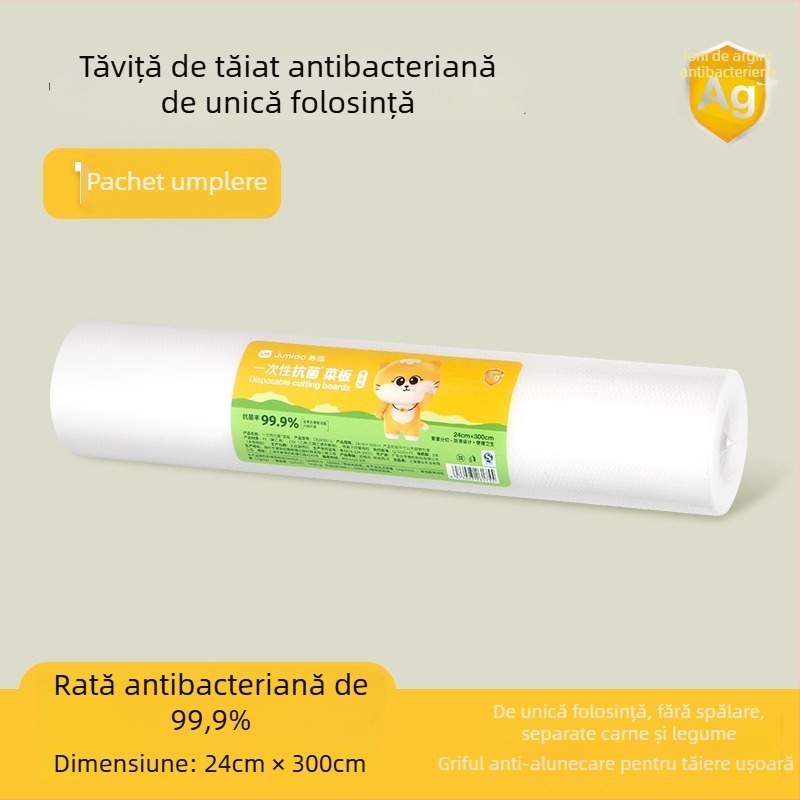 Plăcuță de tăiere de unică folosință pentru bucătărie – Ju Meow, plastic, antiderapant, antibacterian, portabil