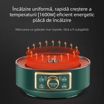 Oală electrică cu înălțime reglabilă, 5 L, 1600 W, multifuncțională (aburi, fierbere, sotare, prăjire), corp metalic