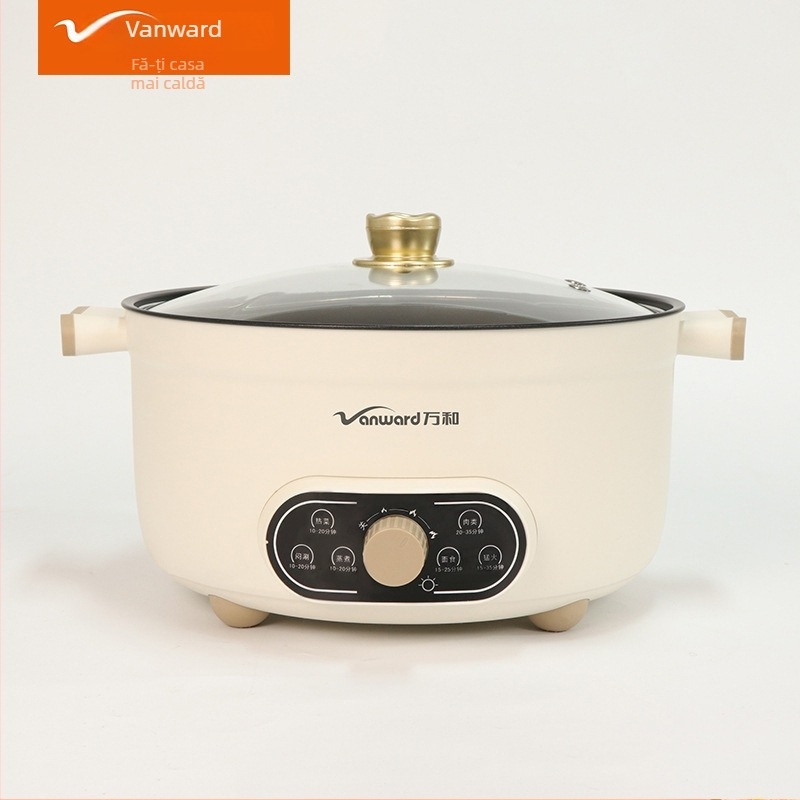 Oală electrică cu interior antiaderent, 1350-2000W, capacitate mare 6L+, control temperatură, multifuncțională: aburi, prăjit, gătit, fierbere