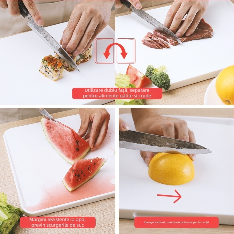Asvel Tocător dublu fațetat din PP, antibacterian și rezistent la mucegai, pentru bucătărie