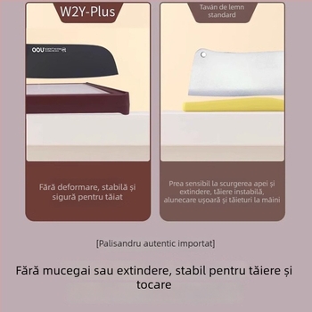 Tăietor cu două fețe din lemn masiv, antibacterian și rezistent la mucegai, marca OOU, 2023, stil modern minimalist, pentru uz casnic