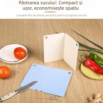 Placă pliabilă de tăiat în stil japonez — compactă din plastic, portabilă, antibacteriană și rezistentă la mucegai, pentru tăierea fructelor, călătorii, camping și pregătirea hranei pentru bebeluși