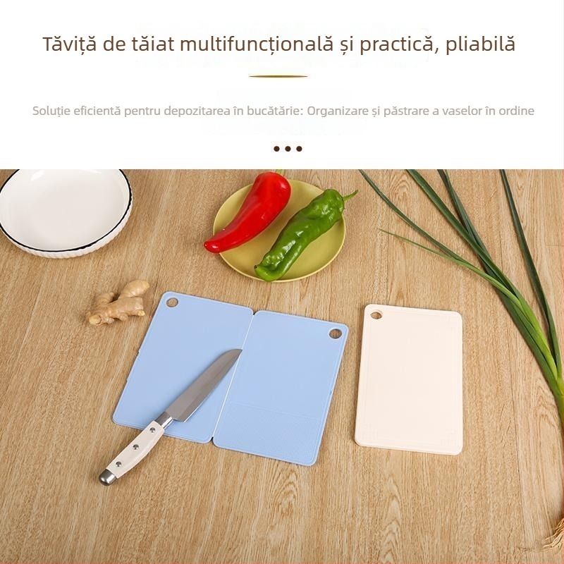 Placă pliabilă de tăiat în stil japonez — compactă din plastic, portabilă, antibacteriană și rezistentă la mucegai, pentru tăierea fructelor, călătorii, camping și pregătirea hranei pentru bebeluși