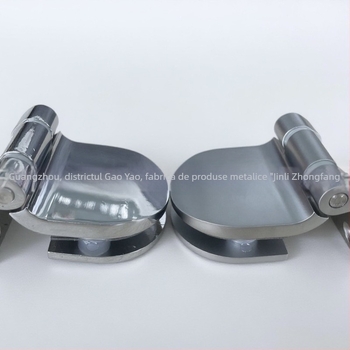 Balama pentru ușă de sticlă, model E-23, aliaj de zinc, balama subțire obișnuită, suprafață lustruită, grosime 4 mm