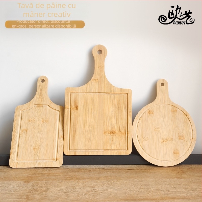 Tocător din bambus – rotund și pătrat, anti-derapant, pentru uz casnic, stil modern