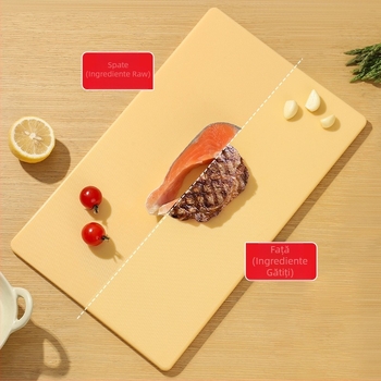 Tăietor de bucătărie PE antibacterian, cu două fețe și separare crud/gătit, îngroșat, panou flexibil pentru bucătărie