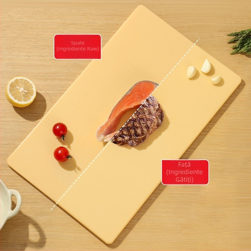 Tăietor de bucătărie PE antibacterian, cu două fețe și separare crud/gătit, îngroșat, panou flexibil pentru bucătărie