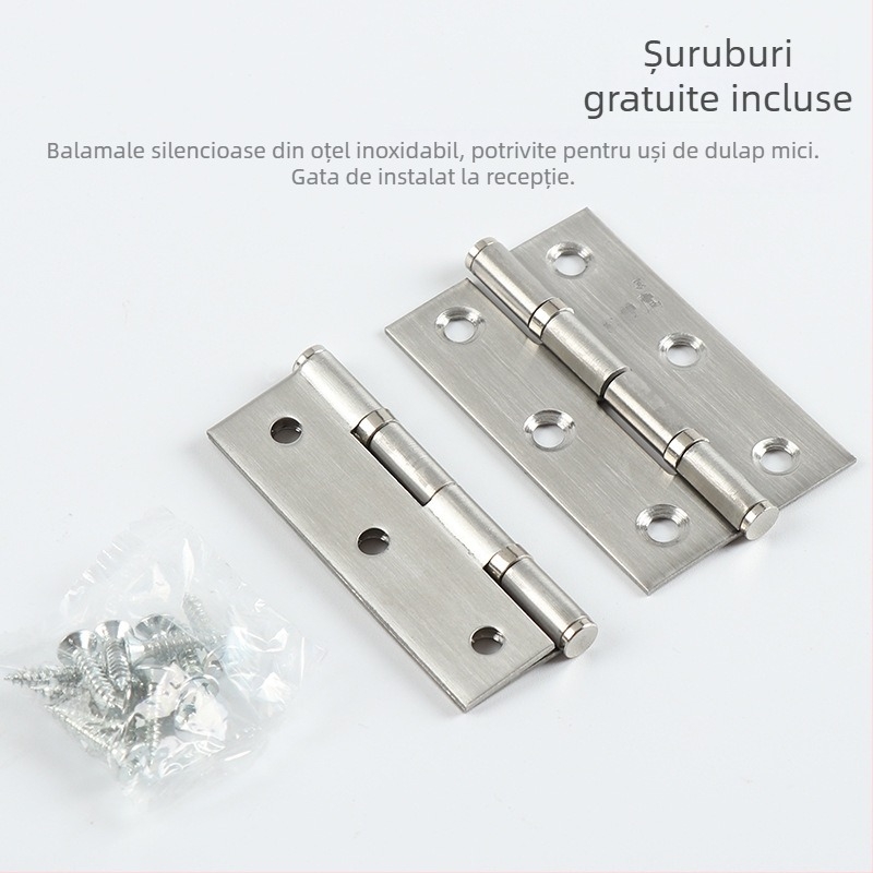 Balama din oțel inoxidabil cu rulment pentru uși de dulap – Finisaj periat, design modern