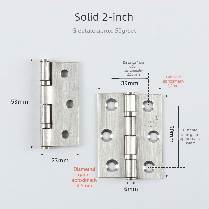 Balama din oțel inoxidabil cu rulment pentru uși de dulap – Finisaj periat, design modern