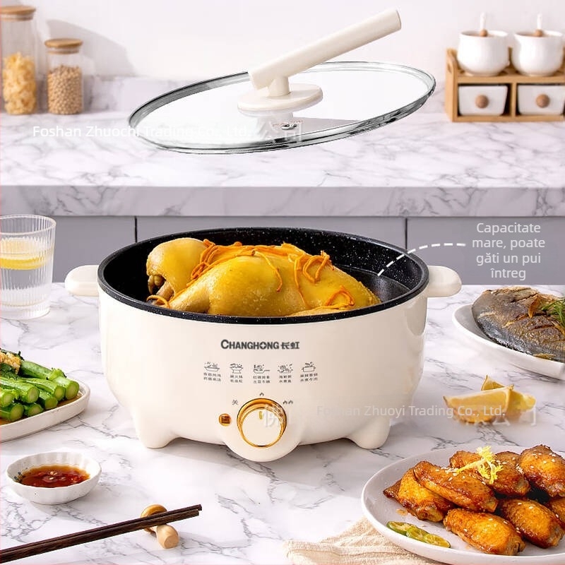 Changhong Oală Electrică pentru Hot Pot și Taitei – All-in-One, Multifuncțională, Capacitate 4–5 L, Putere 1200–1500 W, Vas interior din aliaj, Protecție anti-uscare, Control mecanic, 220 V