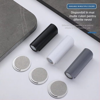 GP1 Stop magnetic pentru ușă — montaj pe podea, fără găuri, bază ultra-subțire, control automat, plastic, suprafață gravată cu laser