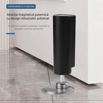 GP1 Stop magnetic pentru ușă — montaj pe podea, fără găuri, bază ultra-subțire, control automat, plastic, suprafață gravată cu laser