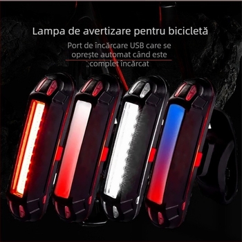 Lumină spate pentru bicicletă cu lumină de avertizare bicromată pentru plimbări nocturne – model K-WD-048, montaj prin clic, capacitate baterie: 1