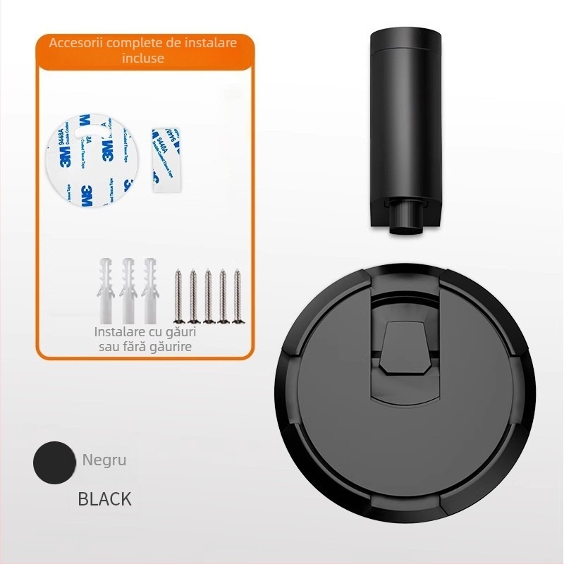 Stopper mecanic pentru ușă cu aspirație pe podea, fără găurire, aliaj de zinc, electroplacare, montare pe podea, control manual