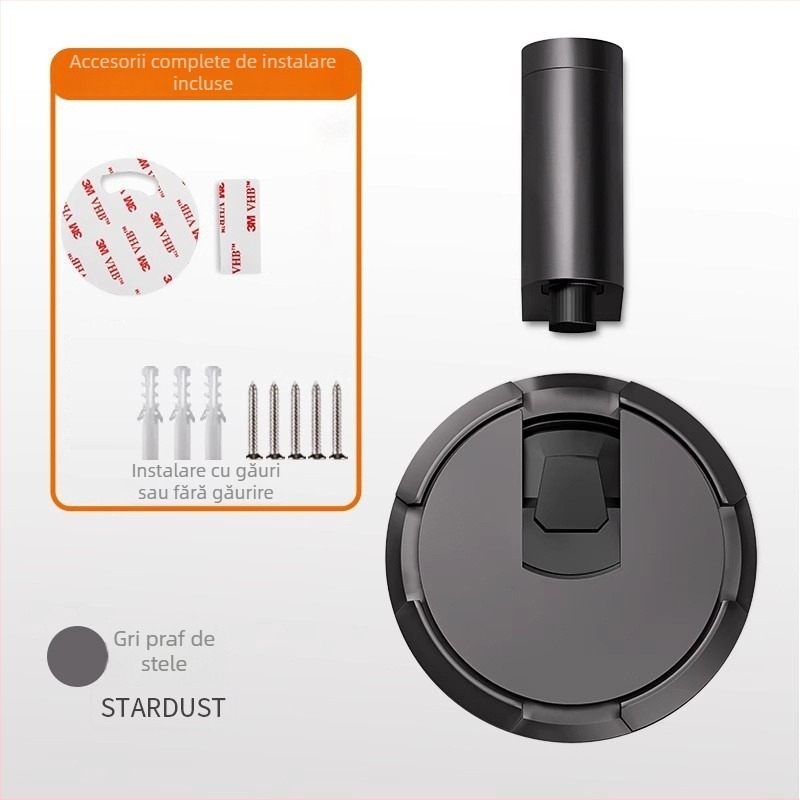 Stopper mecanic pentru ușă cu aspirație pe podea, fără găurire, aliaj de zinc, electroplacare, montare pe podea, control manual