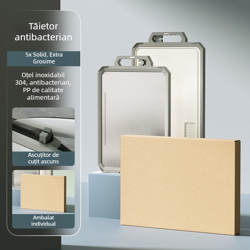 tocător din oțel inoxidabil 304 – două fețe, rezistent la coroziune, pentru bucătărie