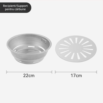 Set de unelte pentru grătar în aer liber cu plasă de grătar, plăcuță de grătar și ustensile pentru cărbune